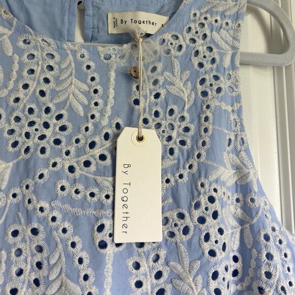 NWT By Together Fae Babydoll Eyelet Dress Pockets Size Small - Picture 3 of 5